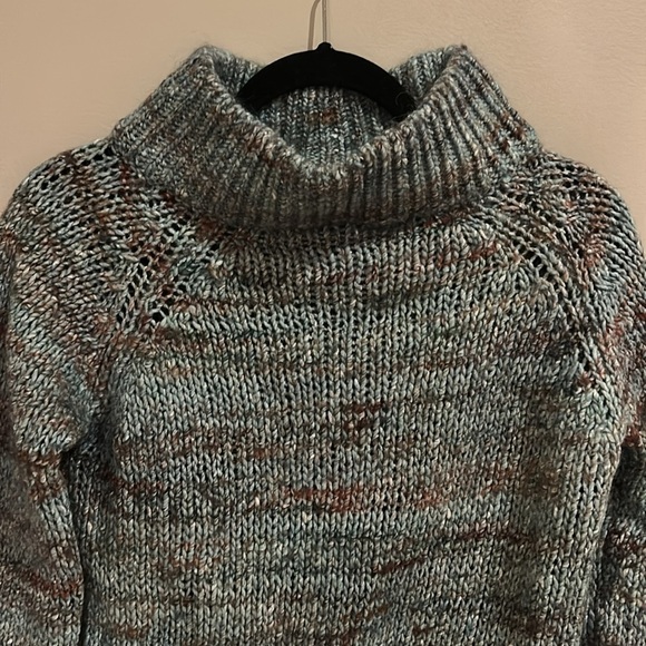 Moth Anthropologie Chunky Knit Marled Green Sweater Size Small - Picture 3 of 9